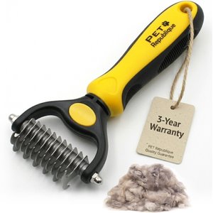 Pet Republique Dematting Tool for Dogs & Cat Rake Style with 6+11 Dual-Side Blades