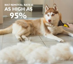 Pet Republique Dematting with 12+23 Dual-Side Blades Rake Matt Splitters Dog & Cat Brush, Yellow/Black slide 2 of 9