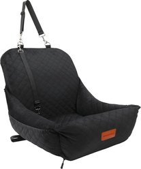 Lealchum Fully Detachable & Washable Adjustable Height Front Carrier Automobile Dog Booster Car Seat, Black, 19 x 19 x 20-in