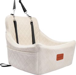 Lealchum Travel Dog Car Seat with Seat Belt & 3 Adjustable Straps, 20 x 20 x 20-in, Beige
