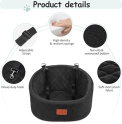 XIEEAOZEE Adjustable Height Front Carrier Automobile Dog Booster Car Seat, 20 x 17.7 x 12-in, Black slide 2 of 6