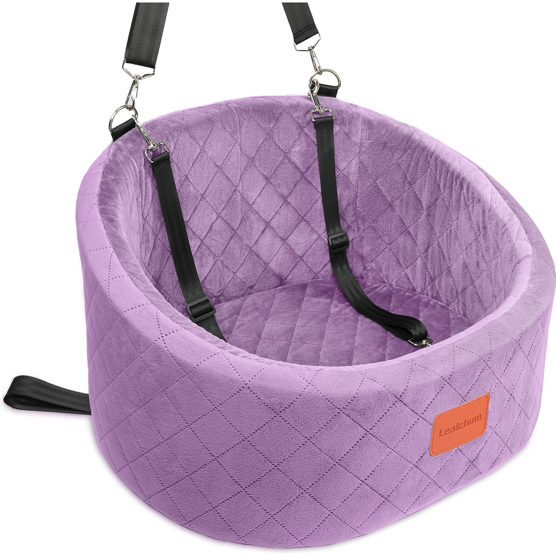 XIEEAOZEE Adjustable Height Front Carrier Automobile Dog Booster Car Seat, 20 x 17.7 x 12-in, Purple