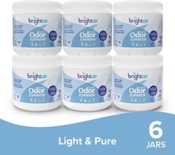 Bright Air Super Odor Eliminator Solid Air Freshener, Light & Pure, Unscented, 14-oz jar, 6 count