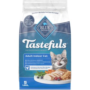 Blue Buffalo Tastefuls Chicken & Brown Rice Recipe Adult Indoor Dry Cat Food, 5-lb bag