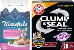 Blue Buffalo Sensitive Stomach Chicken Dry Food + Arm & Hammer Litter Clump & Seal Scented Cat Litter slide 1 of 9