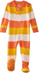 Pet Passion Cruz Candy Corn Stripe Footed Pajamas, 12 months