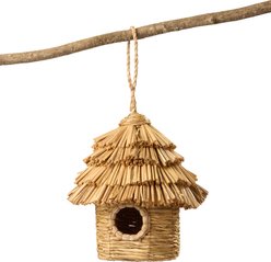 GeoCentral Artisan Collection Handcrafted Natural Fiber Bird Nesting Hut, Rice Straw slide 1 of 3
