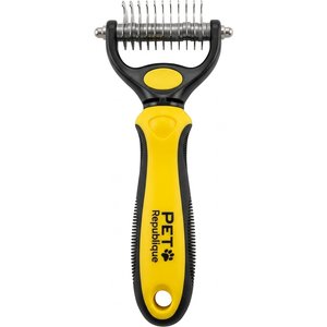 Pet Republique Dematting Tool for Dogs & Cat Rake Style with 6+11 Dual-Side Blades