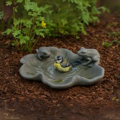 GeoCentral Lily Haven Bird Bath Faux Stone Garden Decor slide 2 of 2