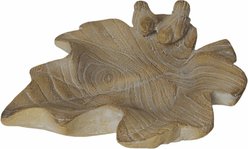 GeoCentral Woodland Whimsy Leaf Bird Bath Wood-Look Garden Decor