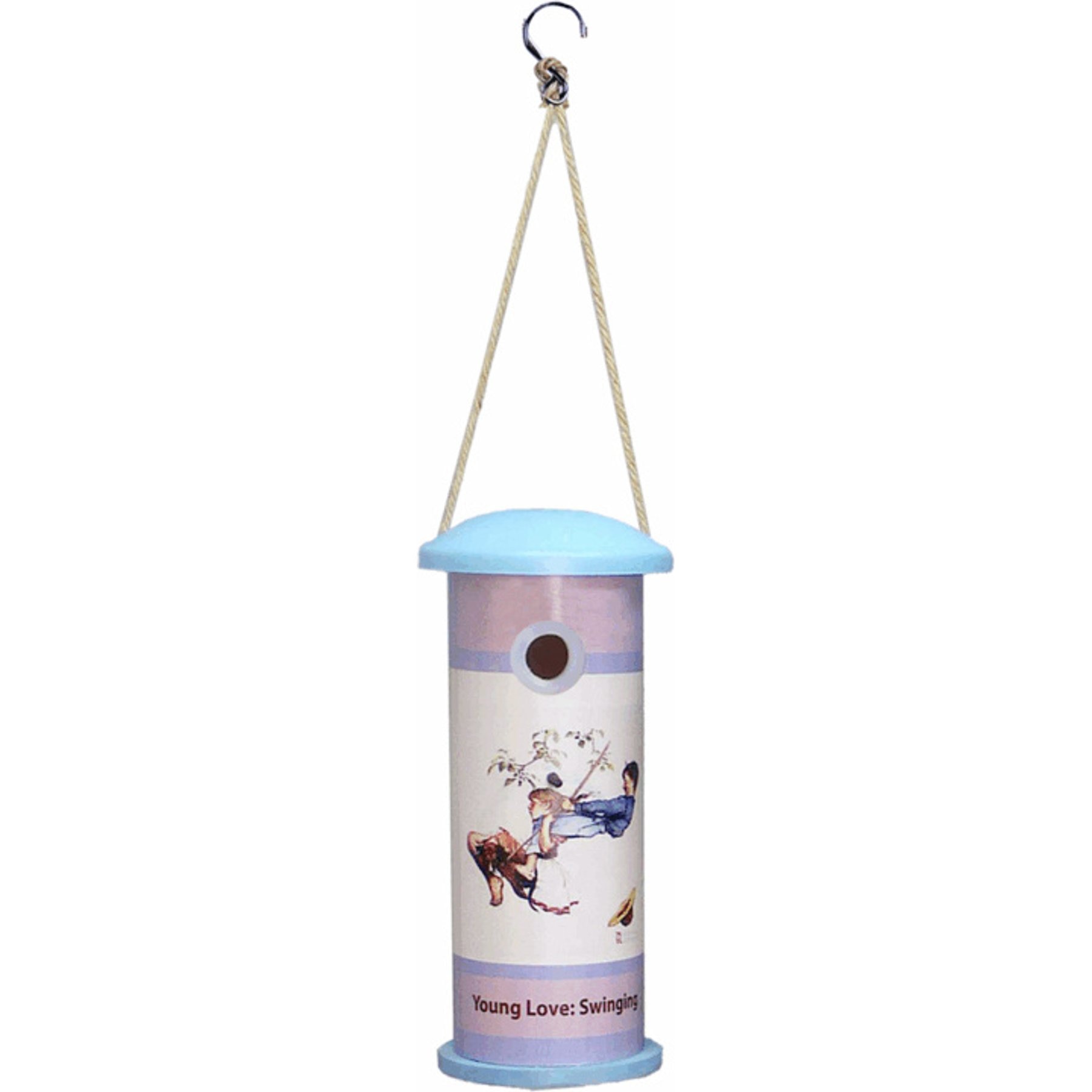 GeoCentral Young Love Swing Birdhouse Norman Rockwell Artwork Outdoor Hanging Garden Decor