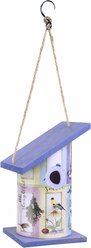 GeoCentral Garden Birds Birdhouse Kathy Hatch Artwork Wooden Outdoor Hanging Garden Decor