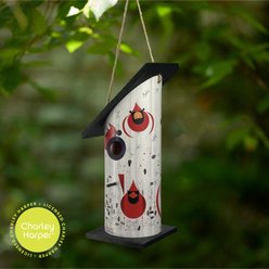 GeoCentral Cardinal Courtship Birdhouse Charley Harper Artwork Outdoor Hanging Garden Decor slide 2 of 2