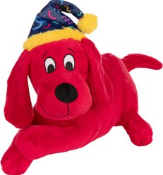 Clifford The Big Birthday Snuggle Buddy Purple Hat Squeaky Plush Dog Toy, Red, Large: 16-in