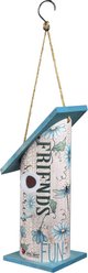GeoCentral Friends & Family Birdhouse Kathy Hatch Artwork Wooden Outdoor Hanging Garden Decor
