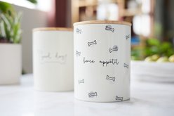 Pearhead Bone Appetite Ceramic Dog Treat Jar, Ivory slide 2 of 7