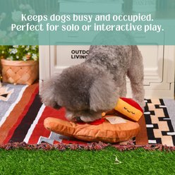 HugSmart Cheese Board 3-in-1 Treat-Dispensing Plush Squeaky Dog Toy, Small/Medium slide 2 of 5