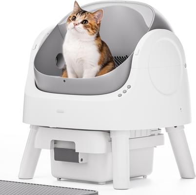 PETPIVOT AS11 Open-Top Self Cleaning with Safety Protection Automatic Cat  Litter Box, Grey - Chewy.com