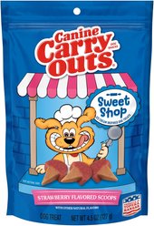 Canine Carry Outs Sweet Shop Strawberry Flavored Scoops Soft & Chewy Dog Treats, 4.5-oz bag slide 1 of 9