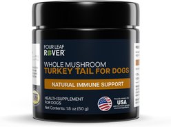 Four Leaf Rover Turkey Tail Organic Mushroom Support Supplement Immune & Gut Wellness Digestive Health Flavored Powder Digestive Aid for Dogs, 1.8-oz