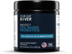 Four Leaf Rover Gut & Immune Support Protect Soil-Based Probiotic & Daily Detox Supplement Digestive Health Flavored Powder Digestive Aid for Dogs, 3.3-oz