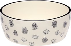 Pearhead Ceramic Dog Bowl, Gray/White, Large: 9-cup