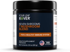Four Leaf Rover Seven Shrooms Organic Mushroom Immune & Daily Wellness Support Flavored Powder Immune Supplement for Dogs, 2.8-oz