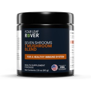 Four Leaf Rover Seven Shrooms Organic Mushroom Immune & Daily Wellness Support Flavored Powder Immune Supplement for Dogs, 2.8-oz
