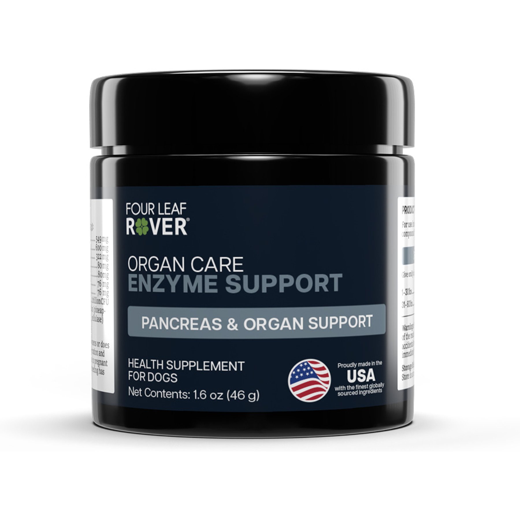 Four Leaf Rover Organ Care Herbal Support Liver, Kidney & Digestive Health Beef Flavored Powder Digestive Aid for Dogs, 1.6-oz