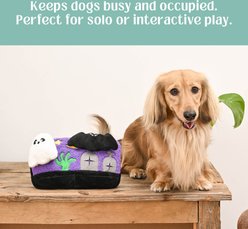 HugSmart Halloween Horror Night 3-in-1 Treat-Dispensing Plush Squeaky Dog Toy, Small/Medium slide 2 of 5