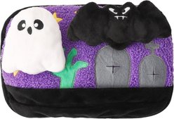 HugSmart Halloween Horror Night 3-in-1 Treat-Dispensing Plush Squeaky Dog Toy, Small/Medium