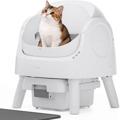 PetPivot AS11 Open-Top Self Cleaning with Safety Protection Automatic Cat Litter Box, White