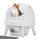 PetPivot AS11 Open-Top Self Cleaning with Safety Protection Automatic Cat Litter Box, White