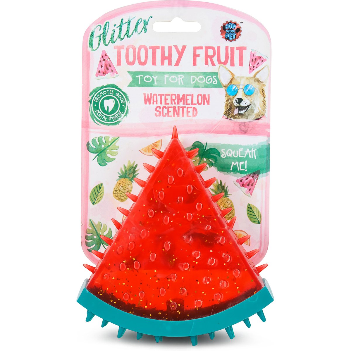 Bow Wow Watermelon Dental Squeaky Chew Dog Toy