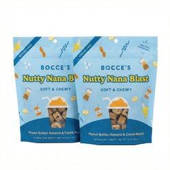 Bocce's Bakery Nutty Nana Peanut Butter & Banana Recipe Soft & Chewy Dog Treats, 6-oz, bundle of 2