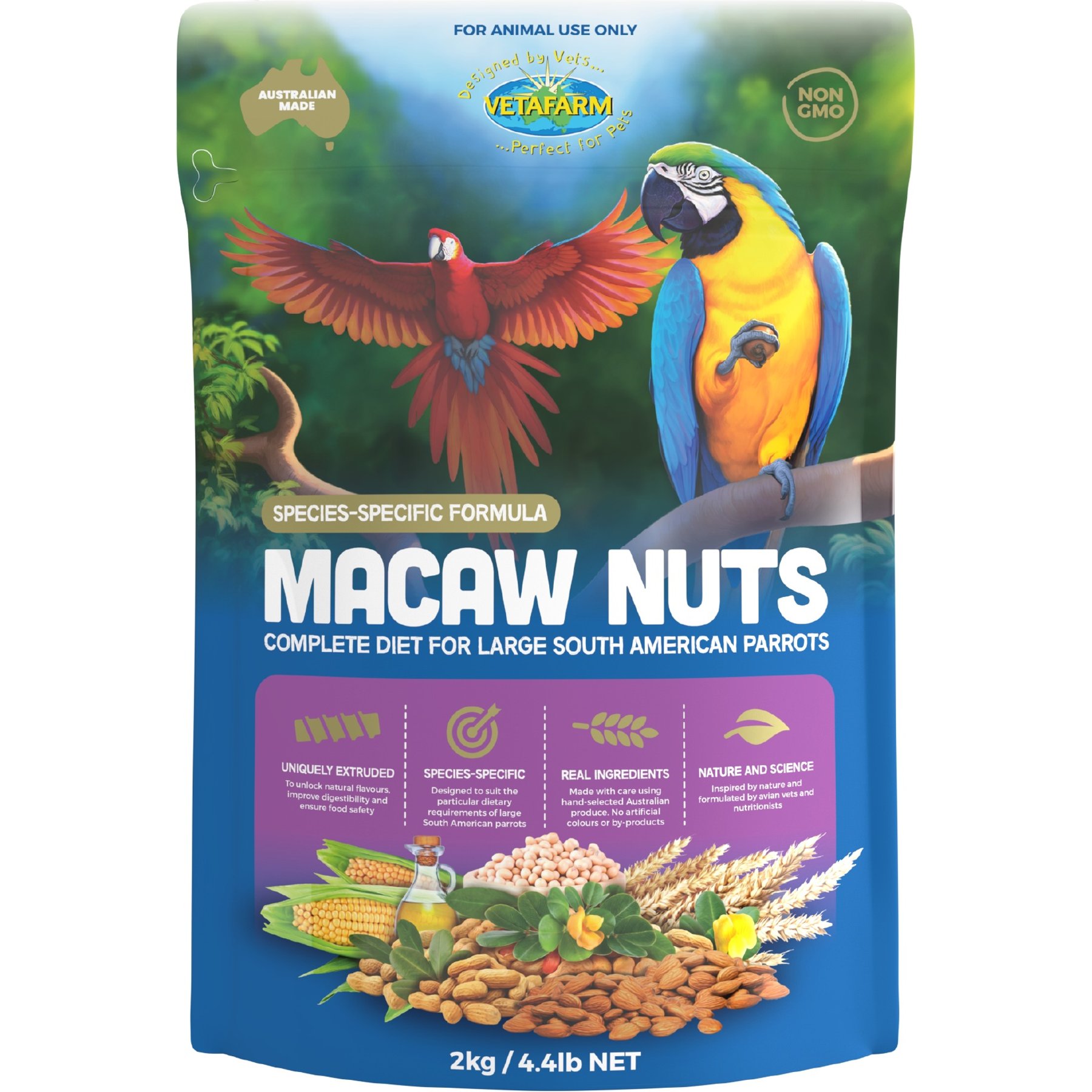 Vetafarm Macaw Nuts Bird Food, 4.4-lb bag