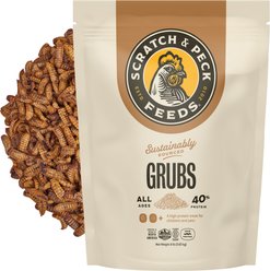 Scratch and Peck Feeds Chicken & Duck Supplemental Treat Dried Black Soldier Fly Larvae Grubs, 8-lb pouch