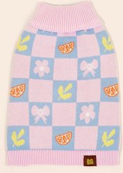 SUNBEAN Shelly Roll Neck Knitted Floral Machine Washable Dog Sweater, Medium slide 2 of 7