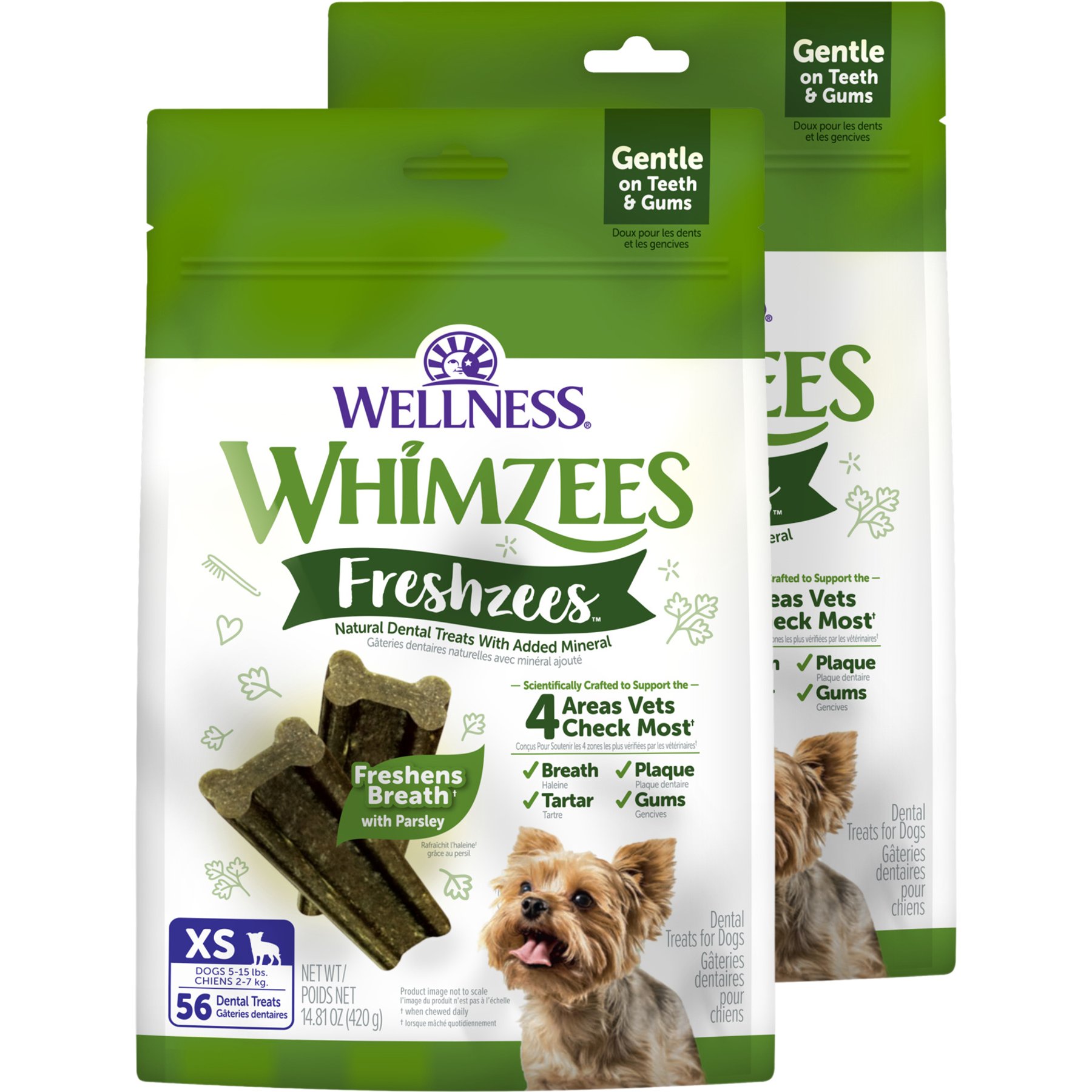 WHIMZEES Freshzees X-Small Dental Dog Treats, 112 count bundle