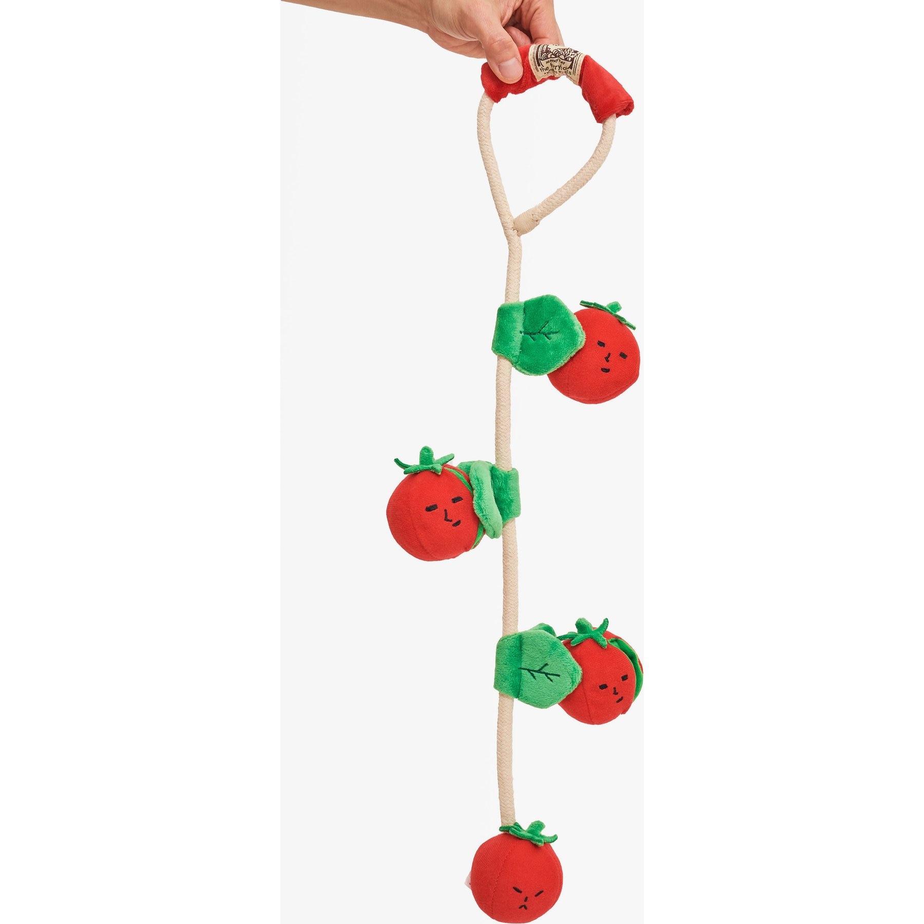 the furryfolks Cherry Tomato Nosework Plush & Tug Dog Toy