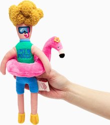 the furryfolks Flamingo Hooman Nosework Plush Dog Toy