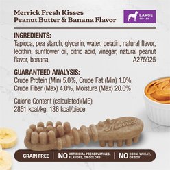 Merrick Fresh Kisses Peanut Butter & Banana Large Dental Dog Treats, 22 count slide 2 of 7