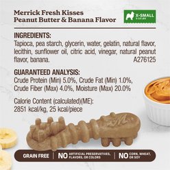 Merrick Fresh Kisses Peanut Butter & Banana X-Small Dental Dog Treats, 78 count slide 2 of 7