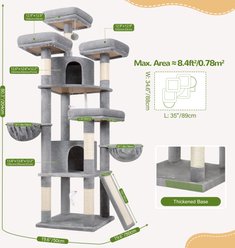 Globlazer 80-in Cat Tree, Light Gray slide 2 of 7