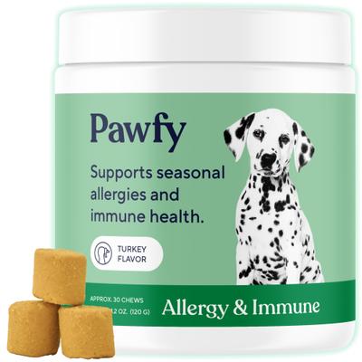 Show full view: Pawfy Allergy & Immune Turkey Flavor Dog Supplement, 30 count slide 1 of 8