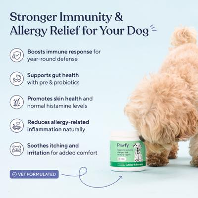 Show full view: Pawfy Allergy & Immune Turkey Flavor Dog Supplement, 30 count slide 3 of 8