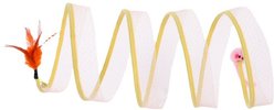 NonoPets Flexible S-Spring Mesh Exercise Tunnel Cat Toy with Interactive Teasers, Pink/Orange slide 2 of 4