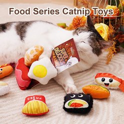 NonoPets Interactive Crinkle Breakfast Theme Tough Chew Plush Cat Toy, 3 count slide 2 of 4
