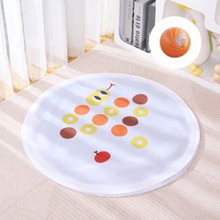 NonoPets 2-in-1 Interactive Smart Rolling Ball with Hide & Seek Play Mat Electronic Motion Cat Toy, White