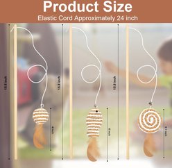 NonoPets Log Handmade Exercise Teaser Wand Stick Set Cat Toy, 4 count slide 2 of 3